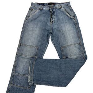 Pre-Loved Capsize Men US 33 x 34 100% Cotton Straight Jeans Light Blue Denim